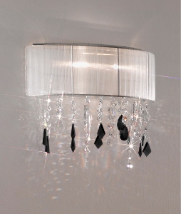 KOLARZ Leuchten Kristall-Wandleuchten & Wandlampen fürs Wohnzimmer von KOLARZ Leuchten Paralume Wandleuchte 0240.62.5.W.STR JET