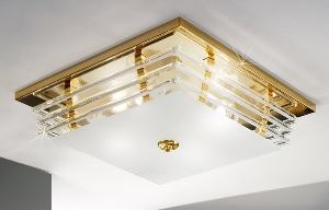 Deckenleuchten & Deckenlampen fürs Wohnzimmer von KOLARZ Leuchten Austrolux Deckenleuchte Ontario 24k Gold 0342.14.3