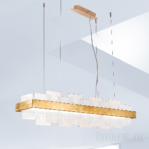 KOLARZ-Austrolux Leuchten Hängeleuchte, Pendelleuchten & Hängelampen von KOLARZ-Austrolux Leuchten Luster RETTANGOLO, Blattgold Länge 110,6 cm, Höhe 262 cm, min. Höhe 29 cm, 1 flg., LED, 32,8 W 6040.80131/W