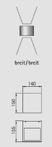 Außenleuchten & Außenlampen von Albert Leuchten Wandstrahler Typ Nr. 2414 - 2-seitig - Edelstahl, Lichtaustritt breit/breit, mit 2 x LED 6,7 W, je 600 lm, 3000 K 692414