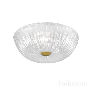 Deckenleuchte MURANO SAGREDO, Muranoglas, 24 Karat Gold, Ø30 24 Karat Gold, Weiß, Ø30cm, Höhe 11cm, 2-flammig, E27 von KOLARZ Leuchten