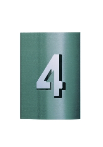 Hausnummer 1-stellig - Edelstahl, mit Spiegelblech von Albert Leuchten