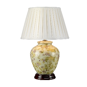 Elstead Gelbe Blumen 1 Licht Tischlampe - Gelb und Lila mit Elfenbein Schatten YELLOWFLOWERS-TL