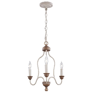 Hängeleuchte, Pendelleuchten & Hängelampen von Elstead Hartsville 3 Licht Kronleuchter - Chalk Washed/Beachwood FE-HARTSVILLE3
