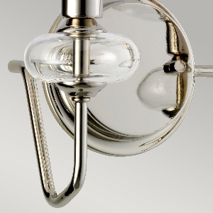 Serie ARMAND VON ELSTEAD von Elstead von Elstead Armand 2 Wandleuchte - Poliertes Nickel mit klaren Glasschirmen DL-ARMAND2-PN