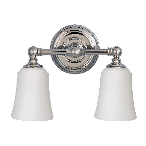 Elstead Wandleuchten & Wandlampen von Elstead Huguenot Lake 2 Light Wandleuchte - Poliertes Chrom FE-HUGOLAKE2BATH