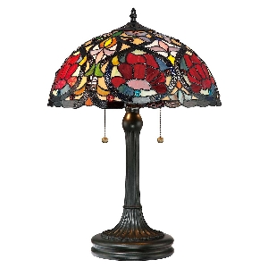 Elstead Tischleuchten, Tischlampen & Schreibtischleuchten von Elstead Larissa 2 Licht Tischlampe - Vintage Bronze QZ-LARISSA-TL