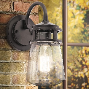 Serie LYNDON VON ELSTEAD von Elstead von Elstead Lyndon 1 Light Medium Wall Lantern - Architectural Bronze KL-LYNDON2-M-AZ