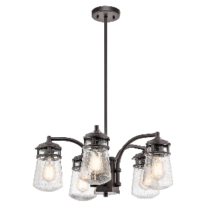 Lyndon 5 Light Outdoor Chandelier - Architectural Bronze von Elstead