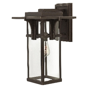 Wandleuchten & Wandlampen für außen von Elstead Manhattan 1 Light Large Wall Lantern - Oil Rubbed Bronze HK-MANHATTAN2-L