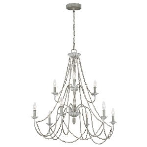 Hängeleuchte, Pendelleuchten & Hängelampen von Elstead Maryville 9 Light Chandelier - Washed Grey FE-MARYVILLE9