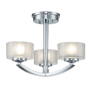 Deckenleuchten & Deckenlampen von Elstead Meridian 3 Light Semi-Flush - Polished Chrome HK-MERIDIAN-SF-BATH-PC