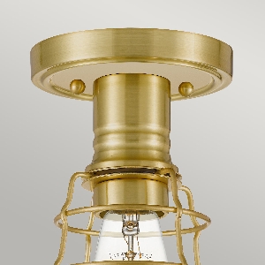 Elstead Sonderangebote - Sale bei Deckenleuchten & Deckenlampen von Elstead Mixon 1 Light Semi-Flush - Brushed Brass QZ-MIXON-SF-BB
