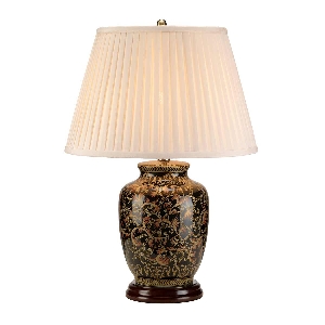 Morris 1 Light Small Table Lamp - Gold and Black with Cream Shade von Elstead