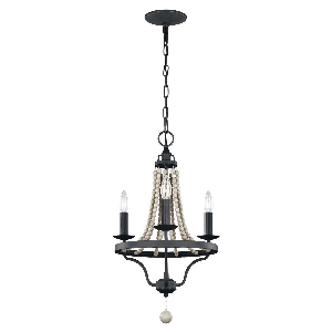 Hängeleuchte, Pendelleuchten & Hängelampen von Elstead Nori 3 Light Chandelier - Dark Weathered Zinc with Driftwood Grey FE-NORI3-DWZ