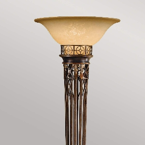 Elstead Artikel von Elstead Opera 1 Licht Taschenlampe - Firenze Gold mit Bernstein Schatten FE-OPERA-TCH