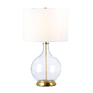 Lampe de table Orb 1 Light (complète avec abat-jour blanc) - Laiton vieilli avec abat-jour blanc von Elstead