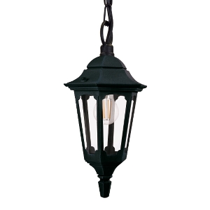 Parish 1 Light lanterne à chaîne - Noir von Elstead