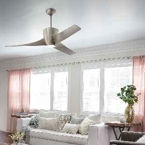 Deckenventilatoren mit und ohne Licht von Elstead Phree - 56in / 142cm Ventilator - Gebürstetes Nickel KLF-PHREE-56-BN