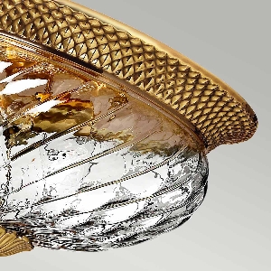 Serie PLANTATION VON ALLE von Alle von Elstead Plantation 3 Light Flush - Brüniertes Messing HK-PLANTATION-FL-BB