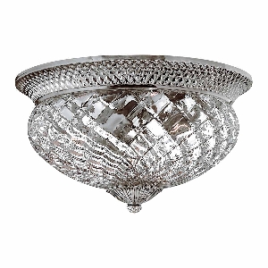 Plantation 3 Light Large Flush - Nickel poliert, antik von Elstead