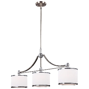 Prospect Park 3 Licht Insel Kronleuchter - Satin Nickel mit Chrom von Elstead