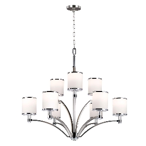 Prospect Park 9 Licht Kronleuchter - Satin Nickel mit Chrom von Elstead