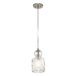Riviera 1 Leuchtende Pendelleuchte - B - Gebürstetes Nickel von Elstead