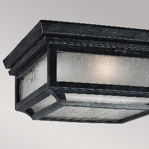 Deckenleuchten & Deckenlampen für außen von Elstead Shepherd 2 Light Flush - Dunkel verwittertes Zink FE-SHEPHERD-F