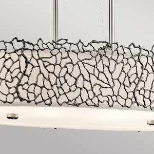 Hängeleuchte, Pendelleuchten & Hängelampen von Elstead Silver Coral 4 leichte ovale Inselleuchte - Klassisches Zinn KL-SILVER-CORAL-ISLE