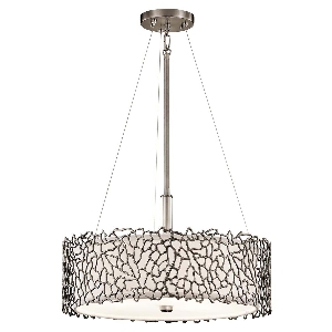 Hängeleuchte, Pendelleuchten & Hängelampen von Elstead Silberkoralle 3 Licht Duo-Mount Pendelleuchte - Klassisches Zinn KL-SILVER-CORAL-P-A