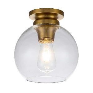 Serie TABBY VON ELSTEAD von Elstead von Elstead Tabby 1 leichte bündige Leuchte - Brüniertes Messing FE-TABBY-F-BB