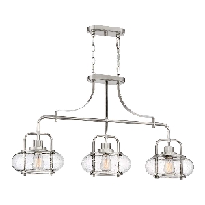 Trilogy 3 Licht Insel Licht - Gebürstetes Nickel von Elstead