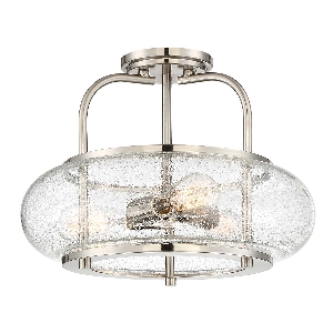 Trilogy 3 Light Semi-Flush - Gebürstetes Nickel von Elstead