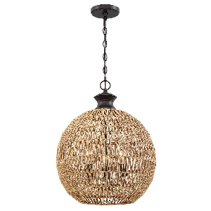 Quoizel Casablanca 3 lt Pendelleuchte - Palladian Bronze von Elstead