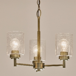 Hängeleuchte, Pendelleuchten & Hängelampen von Elstead Kichler Winslow 3 lt Kronleuchter - Naturmessing KL-WINSLOW3-NBR