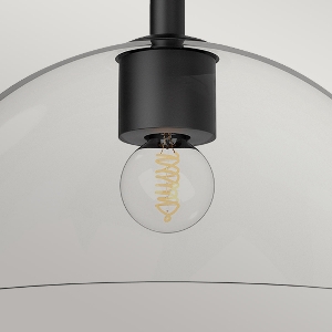 Serie JUDE VON ELSTEAD von Elstead von Elstead Alora Mood Jude 1 lt halbbündige Leuchte - Schwarz matt ALM-JUDE-SF-MB-CL