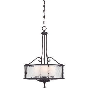 Hängeleuchte, Pendelleuchten & Hängelampen von Elstead Adonis 3 Leuchtende Pendelleuchte - Kirsche dunkel QZ-ADONIS-P