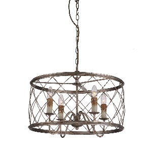 Dury suspension 4 lumières - Century Silver Leaf