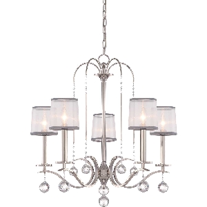 Hängeleuchte, Pendelleuchten & Hängelampen von Elstead Whitney 5 Licht Kronleuchter - Imperial Silber QZ-WHITNEY5