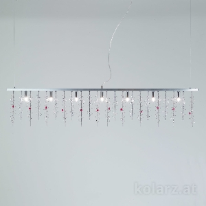 KOLARZ-Austrolux Leuchten Hängeleuchte, Pendelleuchten & Hängelampen von KOLARZ-Austrolux Leuchten Luster SWING, Chrom Länge 120 cm, Höhe 250 cm, max. Höhe 28 cm, 7 flg., G9, 40 W 0220.87.5.SSTR