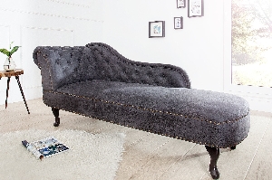 Serie CHESTERFIELD VON ALLE von Alle von Casa Élite Recamiere CHESTERFIELD Antik-Look Mikrofaser grau 37475