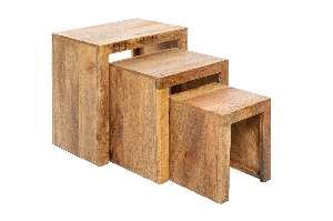 Serie MAKASSAR VON CASA ELITE von Casa Élite von Casa Élite Beistelltisch MAKASSAR  3er Set 40594