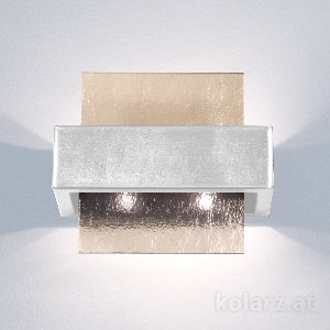 KOLARZ-Austrolux Leuchten Wandleuchten & Wandlampen von KOLARZ-Austrolux Leuchten Wandleuchte RETTANGOLO, Brunito gebürstet / Nickel gebürstet Breite 21 cm, max. Höhe 17 cm, Ausladung 11 cm, 2 flg., G9, 20 W 6040.60251/Fm