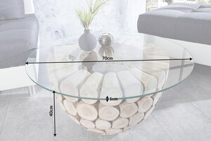 Casa Élite&nbsp;Glasplatte Ø 70cm rund für Couchtische 10mm gehärtetes Glas&nbsp;37442-2