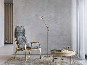 Belid Leuchten Stehleuchten & Stehlampen von Belid Leuchten Tyson floor lamp tilt matt polished brass GU10 3888422