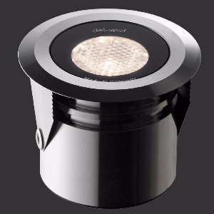LED Einbaustrahler mit Wabenblendschutz, rund, Gehäuse V4A Edelstahl, schwarz matt emailiert von dot-spot