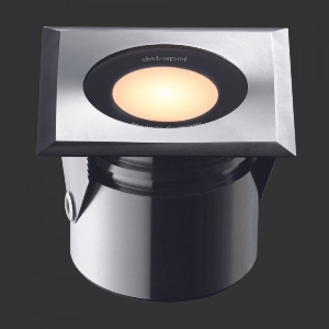 dot-spot von dot-spot LED Einbaustrahler, quadratische Blende, Gehäuse V4A Edelstahl, schwarz matt emailiert, dimmbar 32211.927.99.33