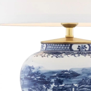Moderne Tischleuchten, Tischlampen & Schreibtischleuchten fürs Esszimmer von Eichholtz Tischleuchte CHINESE BLUE 112085