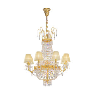 Hängeleuchte, Pendelleuchten & Hängelampen von KOLARZ-Austrolux Leuchten Luster EMPIRE, KOLARZ Pure, Gold 24K D 76 cm, min. Höhe 110 cm, max. Höhe 180 cm, 8+8 flg., E27+E14, 40 0418.88+8.3.SpT